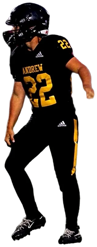 Simon Derus, Andrew #22, on the field under the lights